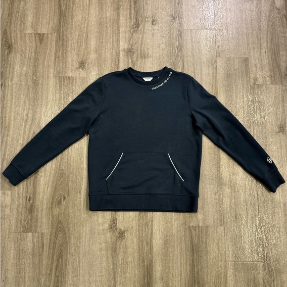 Peloton Elevate Sweatshirt Women Size Medium Blue Logo Pockets Sweatshirt - Picture 3 of 11